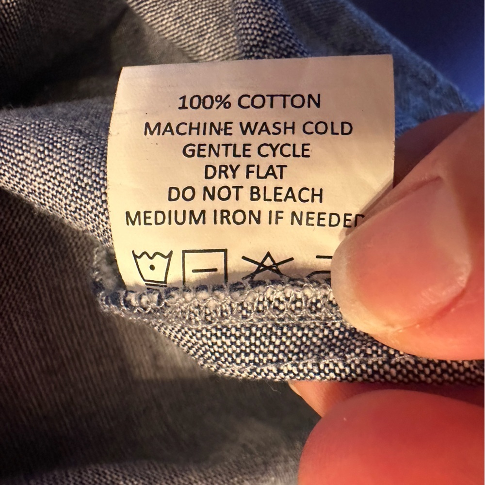 Mud Pie Chambray Belted Midi Dress S | Summer Casual Blue Button Front - Picture 9 of 9